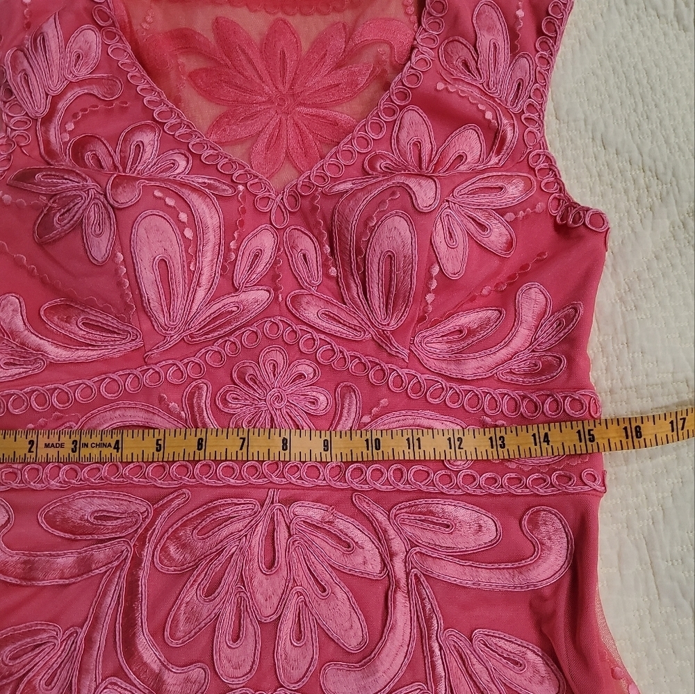 Cache Embroidered Mesh Mini Dress Size 10 - Picture 11 of 14